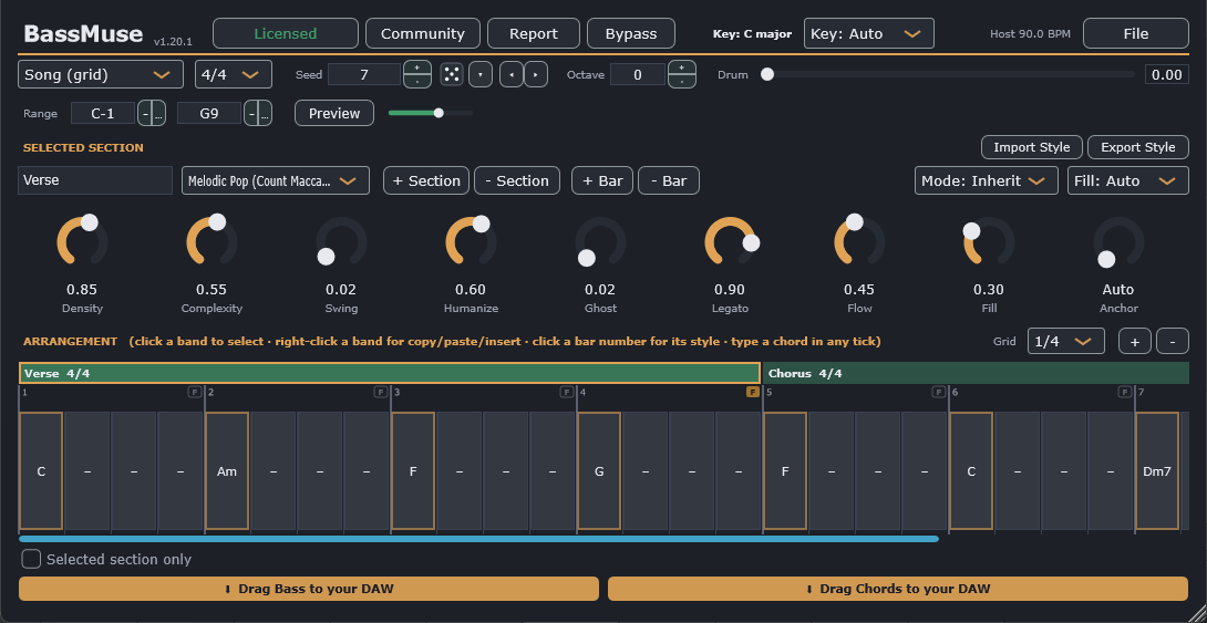 The BassMuse plugin interface