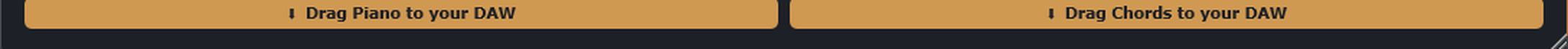 The two drag strips: Drag Piano to your DAW and Drag Chords to your DAW
